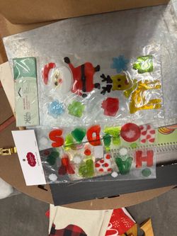 Christmas Holiday Window Gel Clings Set