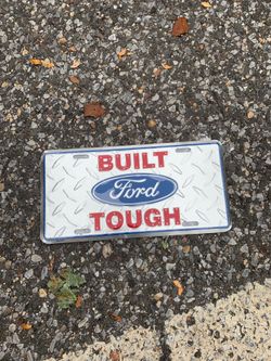 Ford Built Tough license plate