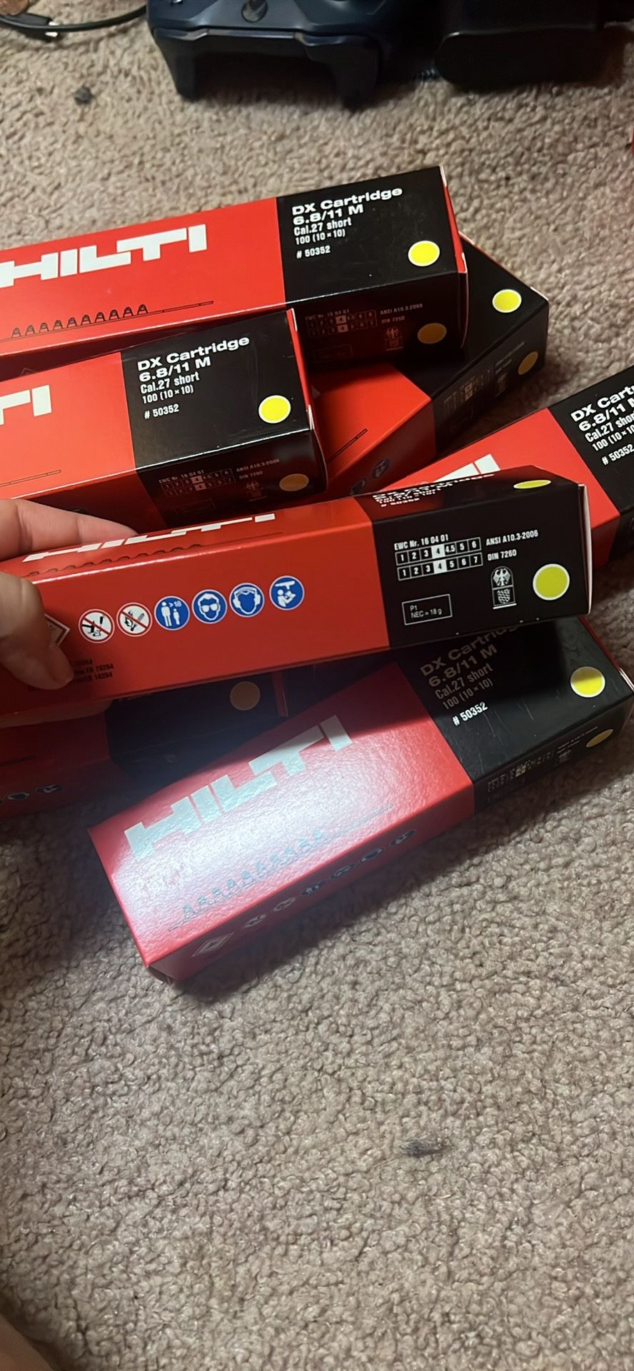 HILTI #50372 – .27 Cal Yellow Cartridges (Medium Load, 100 per box)