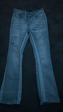 Purple flared jeans
