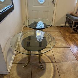Fancy Vari Wood Glass Table(s)/ End Table(s)