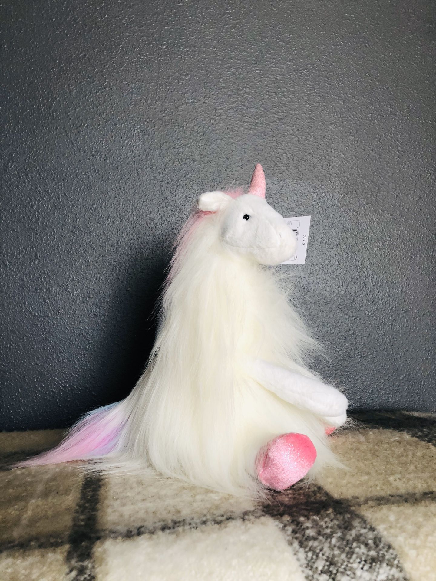 Pink unicorn plush stuffed animal