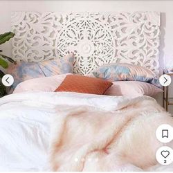 Urban Outfitters Bohemian Mandala Headboard Intricately carved filigree headboard that strikes a stunning presence. Mount this painted fiberboard piec
