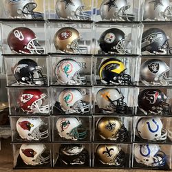 Autographed Mini Helmets - COA & Cases Included