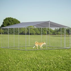 Dog Kennel Outdoor with Waterproof Canopy 181 * 181 *71.65