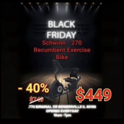 😎☀️🚴‍♂️New Schwinn - 270 Recumbent Exercise Bike - Black