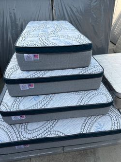 King size mattress pillow top new bedframe not included sold separately