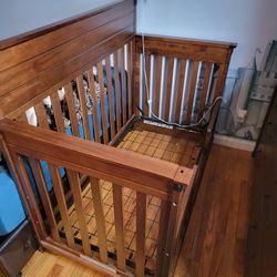 Childcraft Wooden Convertable Crib Includes Crib Rail, Toddler Bed Rail, And Full Size Bed Kit