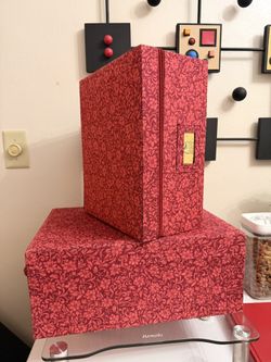 Two Decorative Red Boxes. 
