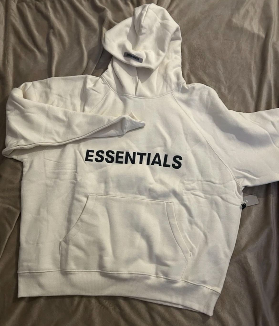 essentials hoodie cream brand new size large men's