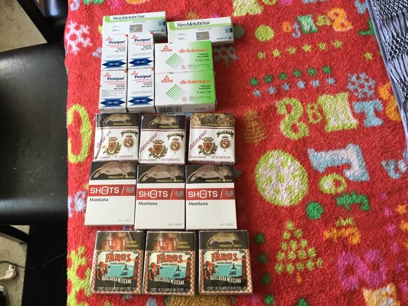 Cigarettes from Mexico City , brand faros ,Delicados and Montana ,(Cigarros de Mexico ,faros , delicados y Montana )