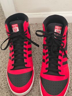 adidas Top Ten Hi-Top Sneakers in Red and Black 14