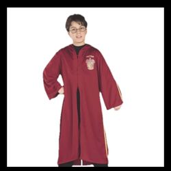 Harry Potter Quidditch Kids Medium (8-10) Red/yellow Hooded Robe unisex boy or girl robe. Made USA, hand wash,  re with tags, universal studios 