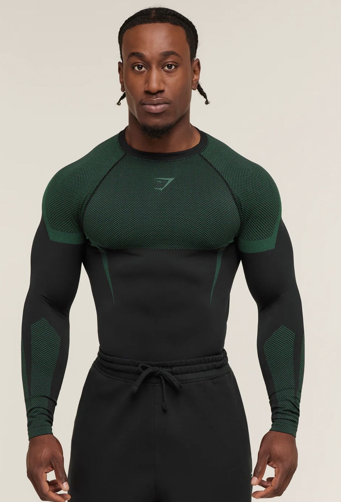 ONYX 5.0 SEAMLESS LONG SLEEVE T-SHIRT BLACK/GREEN (Medium)