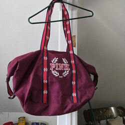 Maroon Victoria's Secret Pink Duffel Bag 