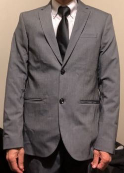 H&M 38R-30Wx30L gray dot suit