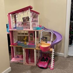 Barbie dream house, car and boat