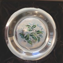 Franklin Mint 8” Solid Silver Plate Summer Bouquet