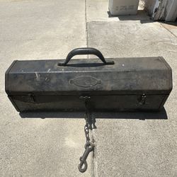 Vintage Craftsman Tombstone Hip Roof Tool Box Metal Handle Herit Logo/ Tray Blac