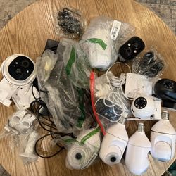Lot Of Security Cameras And Accessories 