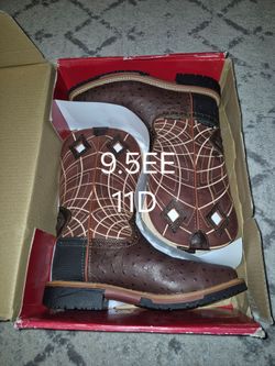 JUSTIN WATERPROOF COMPOSITE OSTRICH SQUARE STEEL TOE PULL-UP BOOTS