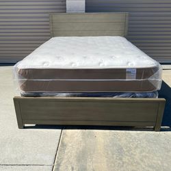 Queen bed frame with mattress