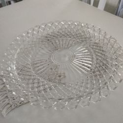Vtg 13" Crystal Serving Plate