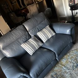 Leather Couch Recliner & Retro Teal Couch 