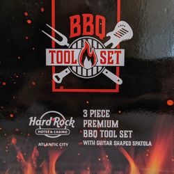 NEW! Hard Rock BBQ GRILL Set w/ Guitar Spatula! 