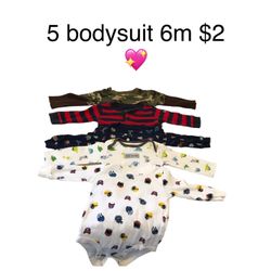 5 Bodysuit Baby Boy Size 6 Months Pre Love Condition 💖💖1X 