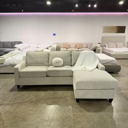 Apartment-Size Sectional Sofa w/ Storage Ottoman — NEW 