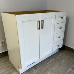 Bathroom Vanity Cabinet, White (No Sink/ No Countertop), Ready For Pickup