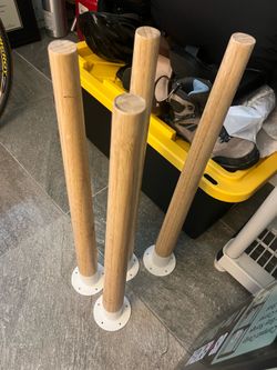 (4) HILVER Cone-shaped desk leg, bamboo