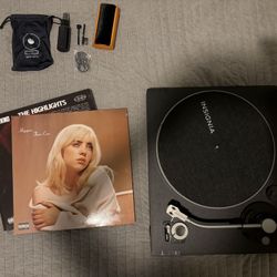 vinyl Player , Cleaner, & 2 Albums 