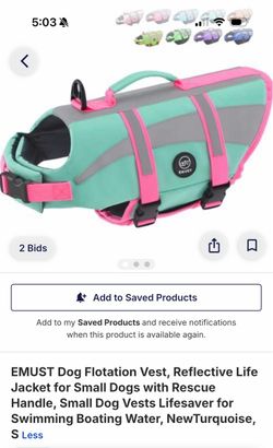 EMUST Dog Life Jacket Flotation Vest Small