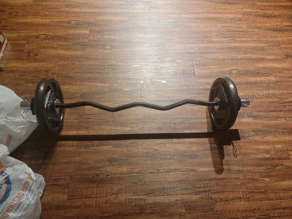 Ez Curl Bar And Weights