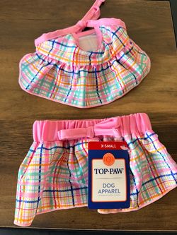 NEW: XS Top Paw plaid top and skirt