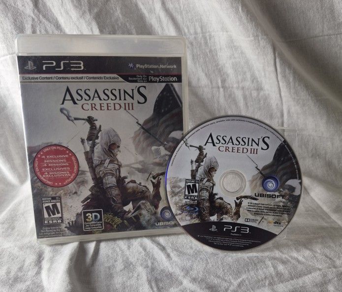 Assassin's Creed 3 Playstation 3 (Ubisoft, 2012) Case And Game Disc Only