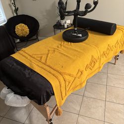 Complete Massage Therapy Setup – Massage Table, Table Warmer, Rolling Stool & Hot Towel Cabinet