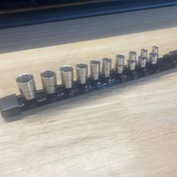 Snapon 1/4 Sae 10 Piece Socket Set. 3/16- 9/16