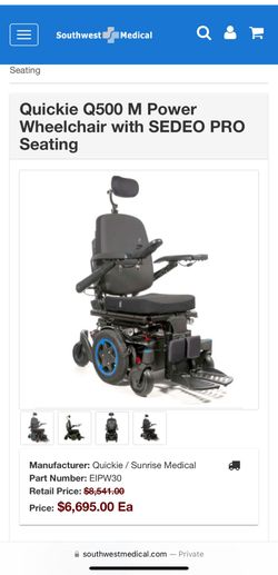 Quickie Q500 M Power Wheelchair with SEDEO PRO Seating