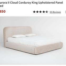 Living Spaces Aurora Curdoroy Upholstered Bed