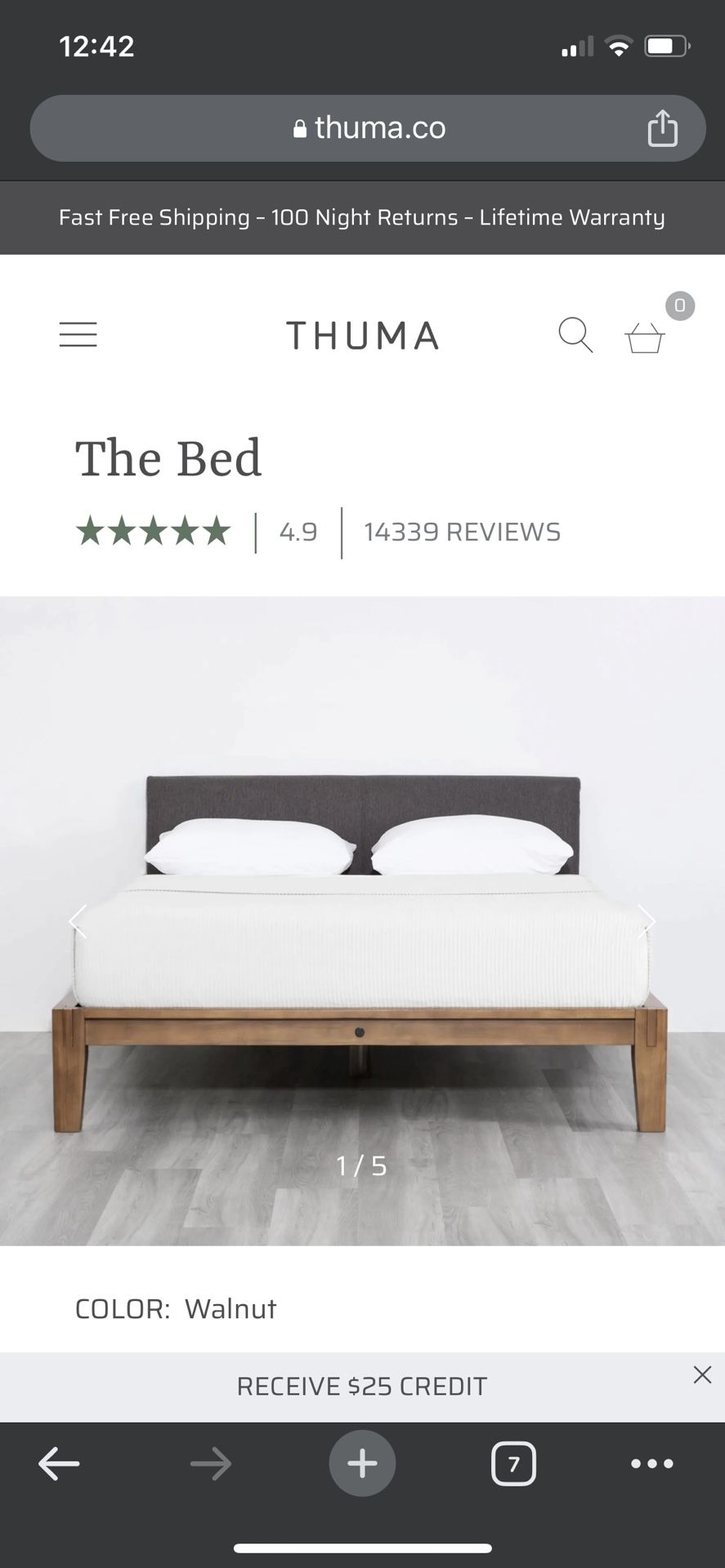 Thuma Bed Frame And Pillow Board King