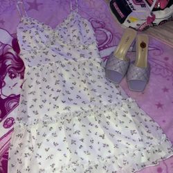 Purple Dress And Kitten Heels Bundle