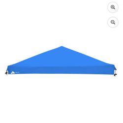 Ozark Trail 10' x 10' Instant Slant Leg Pop up Canopy Replacement Top Shading Cover, Blue