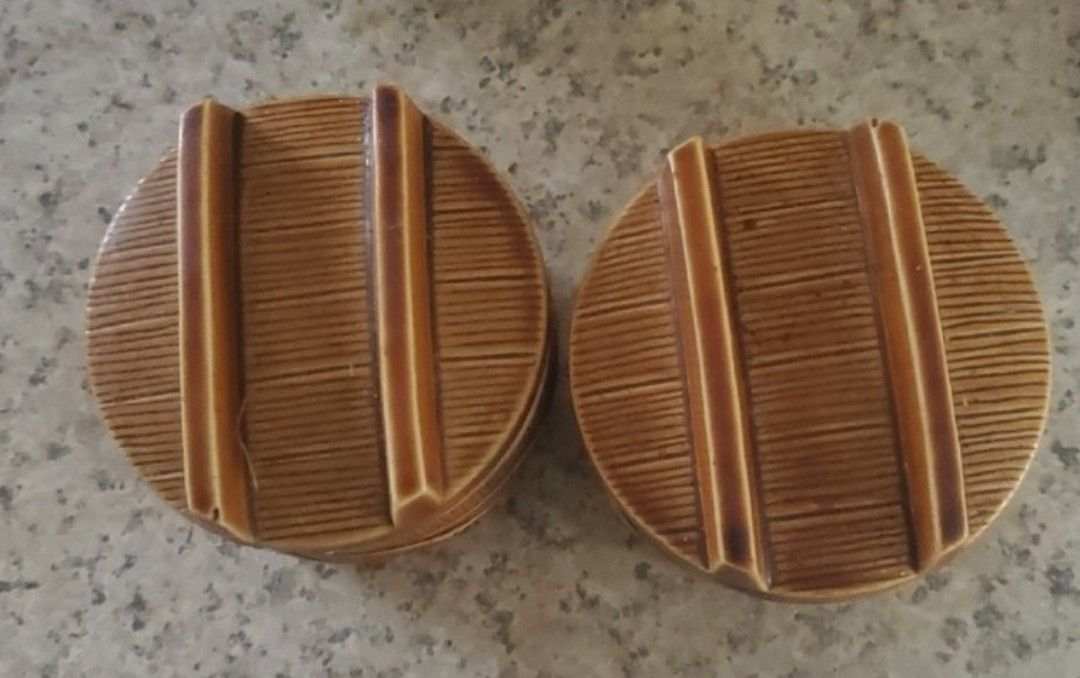 Vintage Brown Ceramic Containers