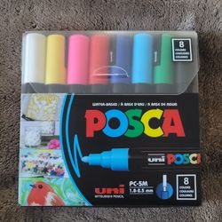 NEW Posca 8 Colors Pack Water Based Paint Markers PC-5M