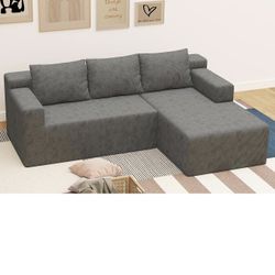 BRAND NEW BONELESS SOFA BED, COLOR GRAY, NEGOCIABLE..