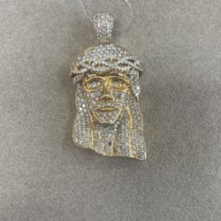 Jesus Face Gold Pendant 