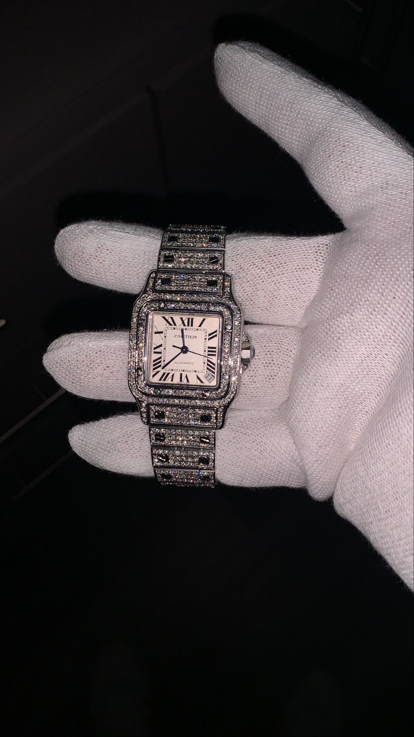 Cartier watch Super Iced out Bling Bling